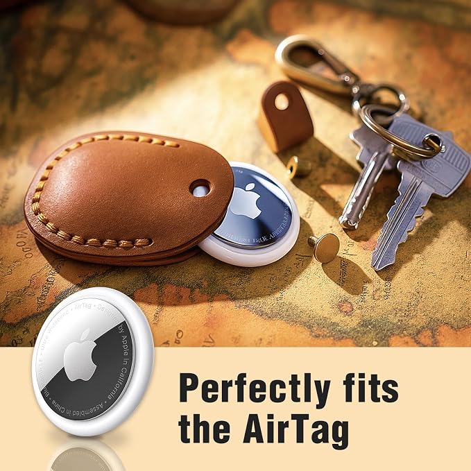 Genuine Leather AirTag Holder