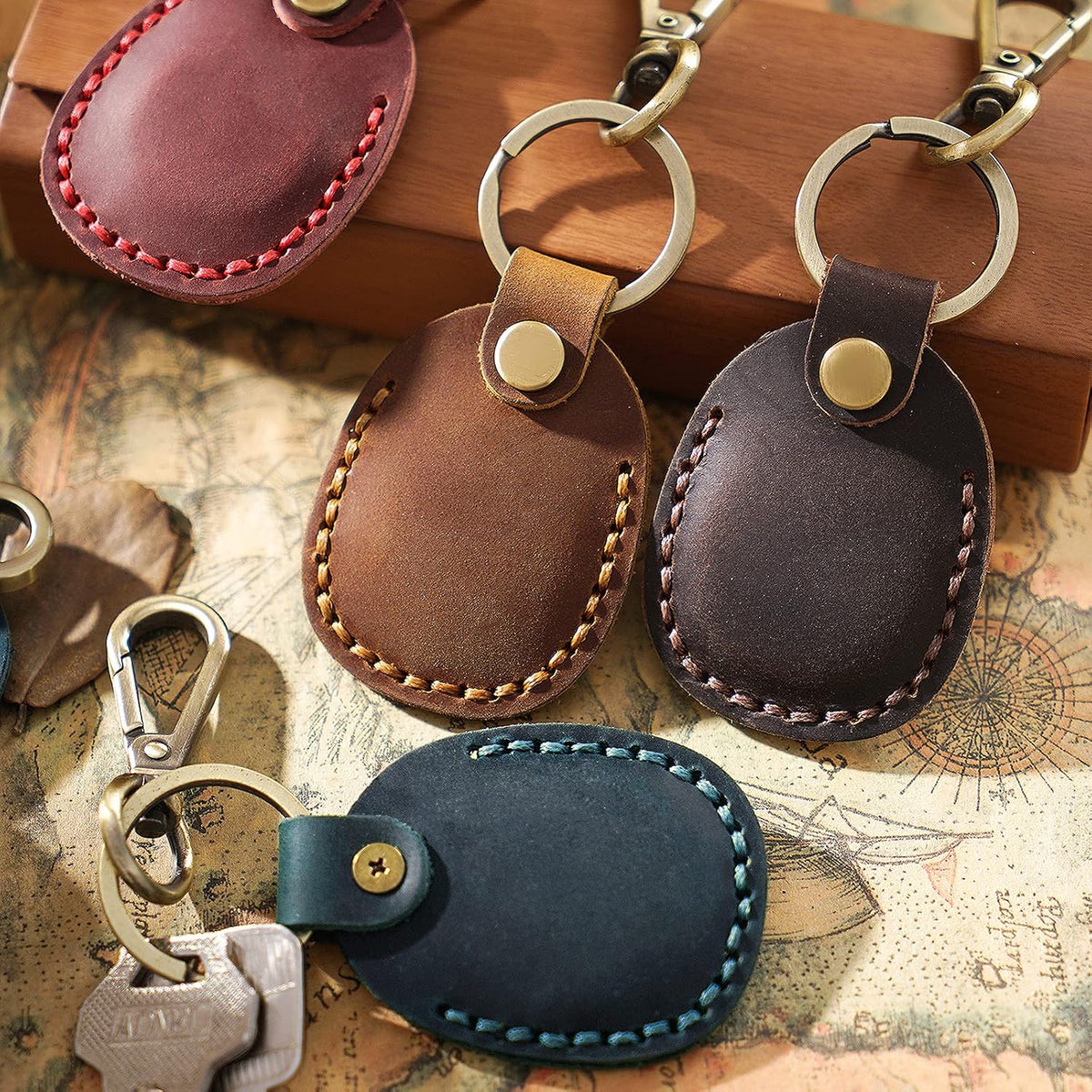 Genuine Leather AirTag Holder