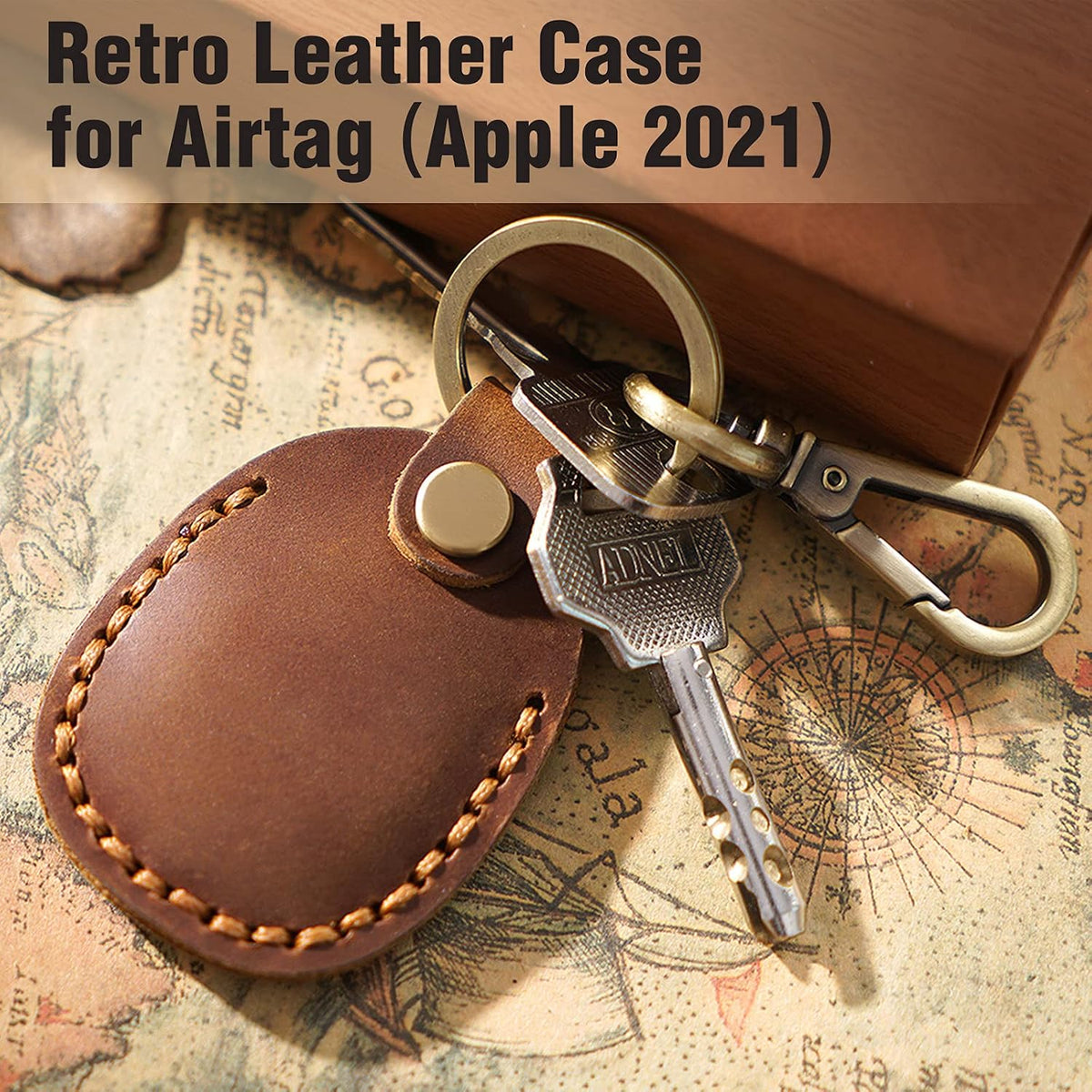 Genuine Leather AirTag Holder
