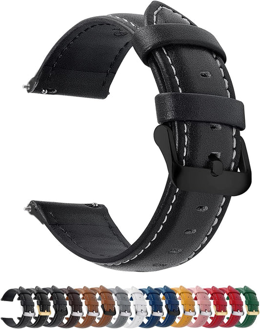 Quick Release Leather Watch Band