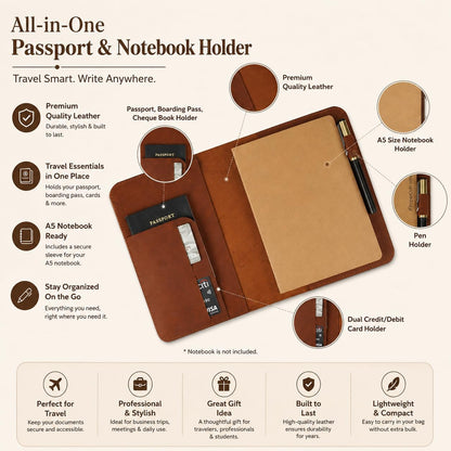 Refillable A5 Leather Journal Cover