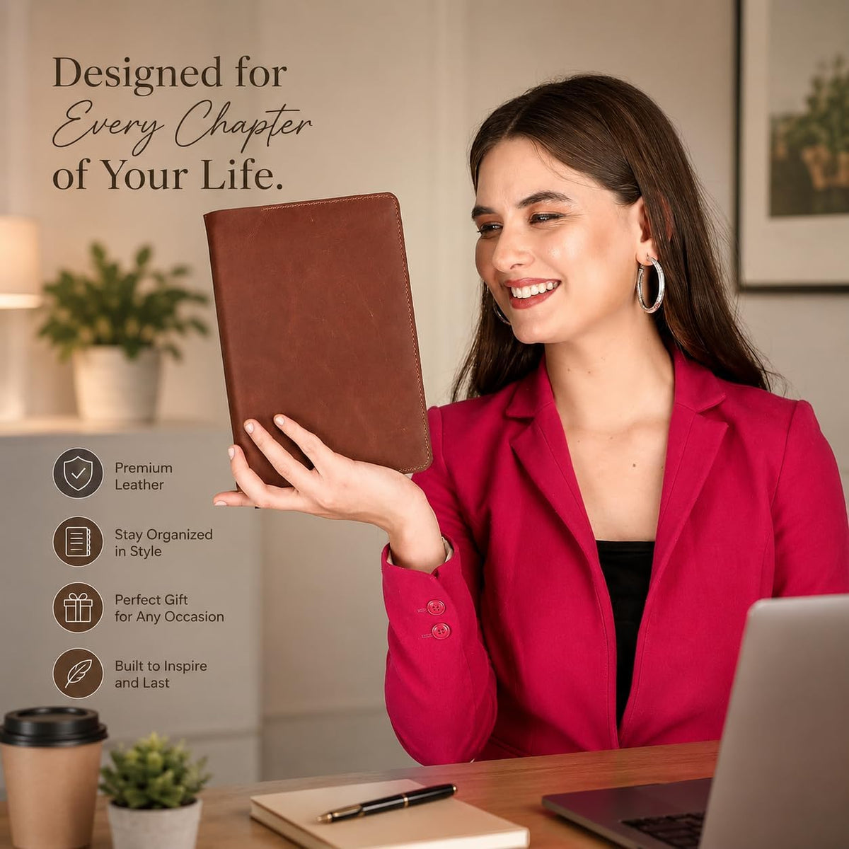 Refillable A5 Leather Journal Cover