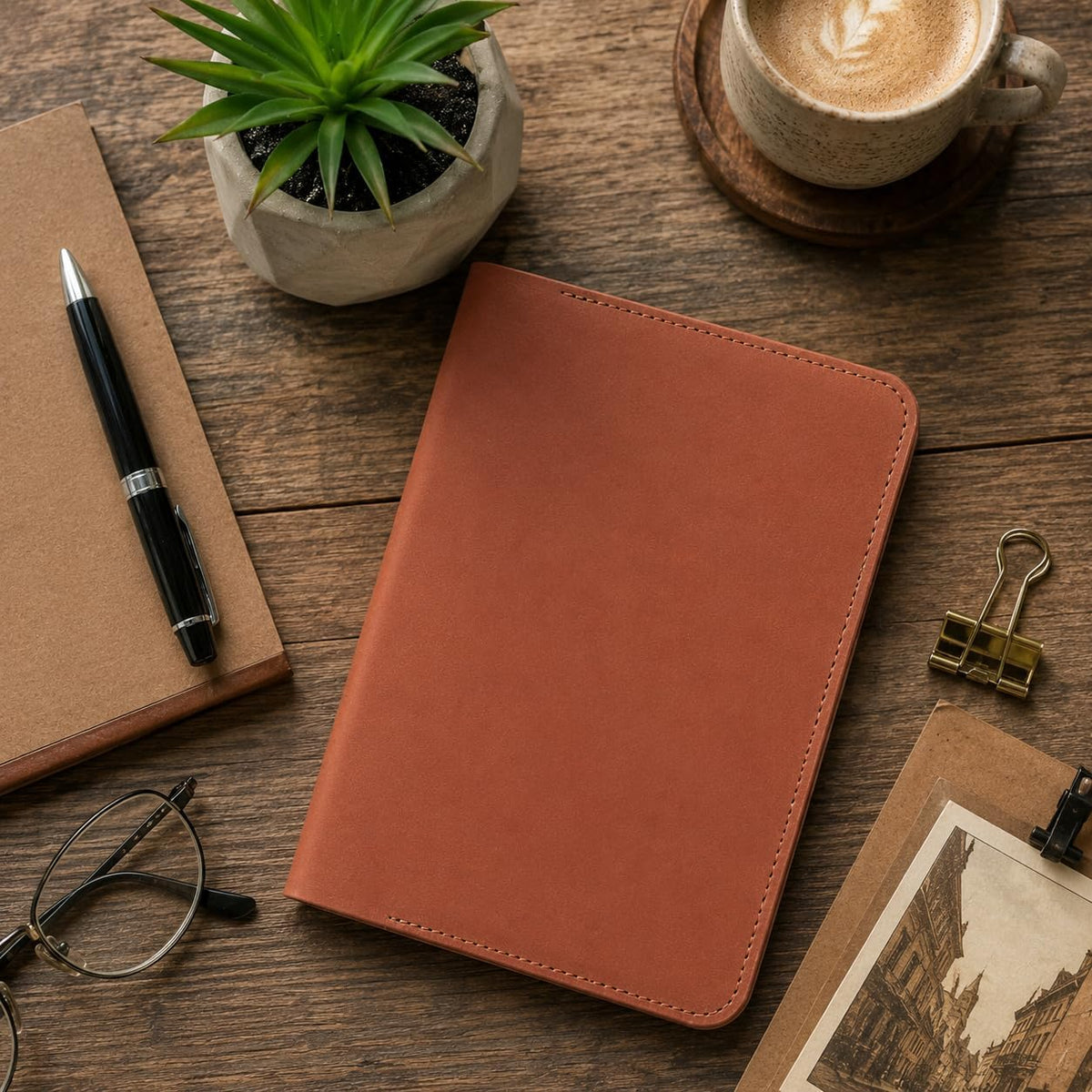 Refillable A5 Leather Journal Cover