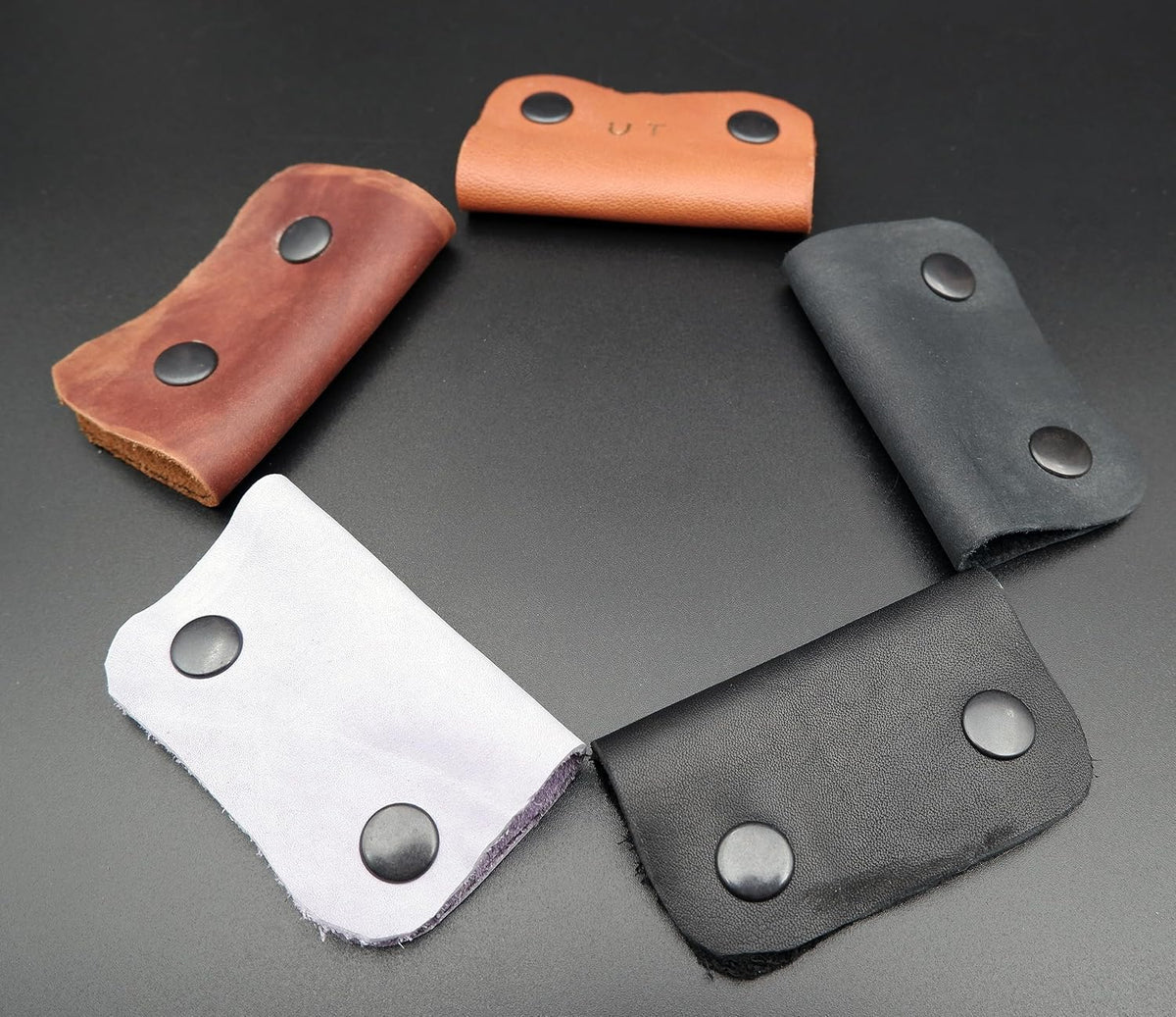 Personalized Leather Cable Organizer Set
