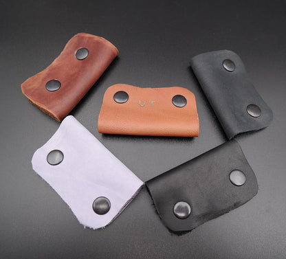 Personalized Leather Cable Organizer Set