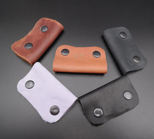 Personalized Leather Cable Organizer Set